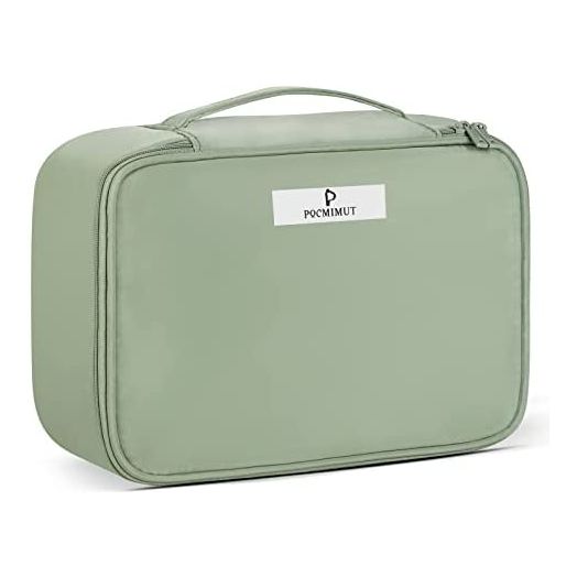 Pocmimut Makeup Bag Cosmetic Bag for Women Cosmetic Travel Makeup Bag Large Travel Toiletry Bag for Girls Make Up Bag Brush Bags Reusable Toiletry Bag(Green)