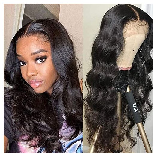 Lace Front Wigs Human Hair for Black Women 150% Density 9A Brazilian 13×4 Viennois Body Wave Human Hair Lace Front Wigs Pre Plucked with Baby Hair Natural Hairline Wigs(14inch)