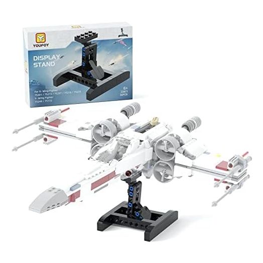 building boat Stand for Lego X-Wing Starfighter 75301 75273 75297 75218 75235 Building Kits,Awesome Display for Lego Y-Wing 75249 75172 Starfighter Building Toys(52 PCS)