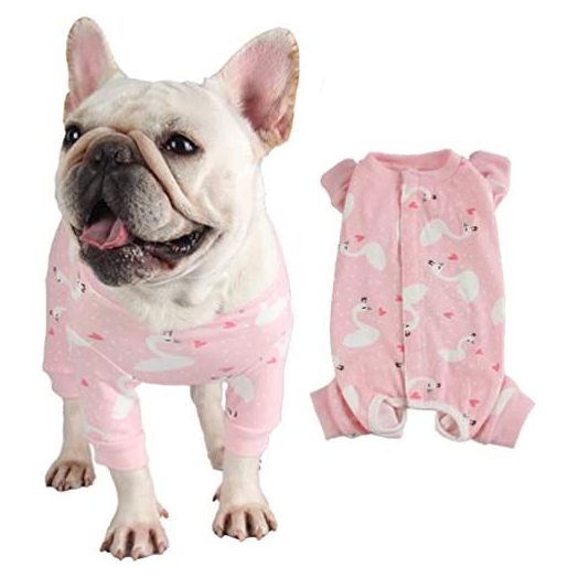 Due Felice DogSurgery Recovery Suit Cat Pet Surgical Onesie After Surgery Vest for Female Male Dog E-Collar Cone Alternative Doggy Shirt Pink Swan/XL