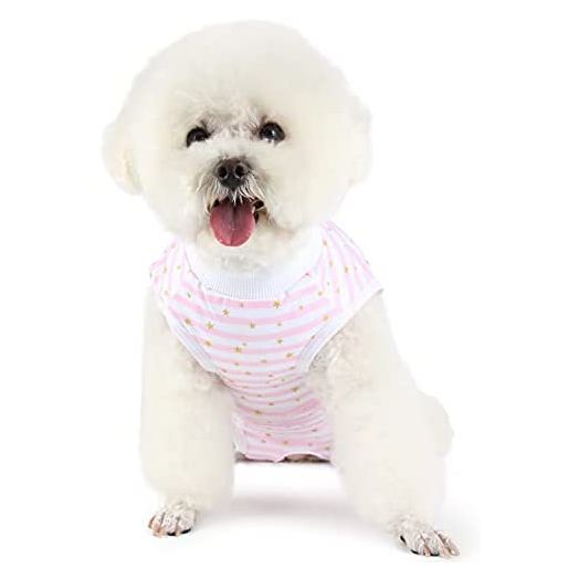 Due Felice Dog Surgical Recovery Suit Puppy Onesie After Surgery Wear Pet E-Collar Alternative for Female Male Dog Black Pinstripe/X-Large