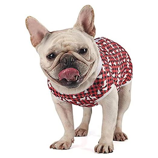 Due Felice Dog Surgical Recovery Suit Puppy Onesie After Surgery Wear Pet E-Collar Alternative for Female Male Dog Black Pinstripe/X-Large