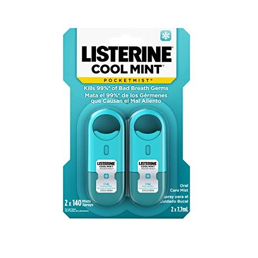 Listerine Pocketmist Cool Mint Oral Care Mist to Get Rid Of Bad Breath, 2 Pack