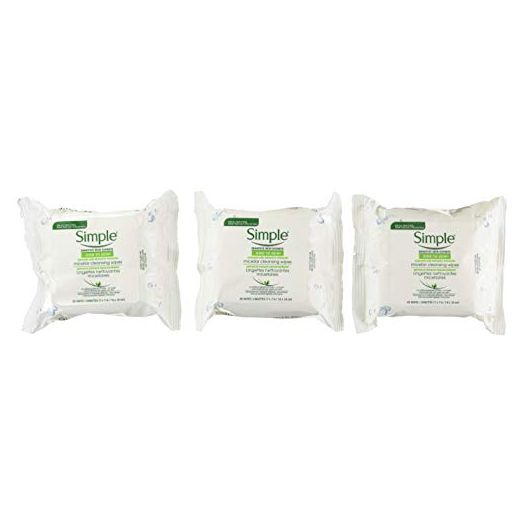 Simple Micellar Makeup Remover Wipes 25 Count (3 Pack)