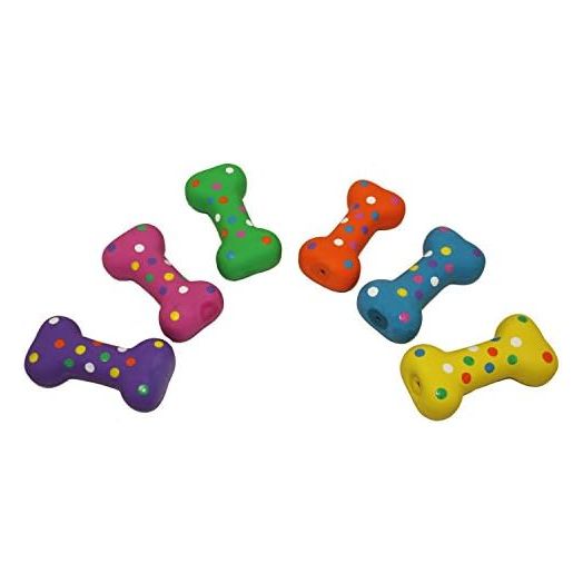 Multipet Polka Dot Latex Plush Filled 4-Inch Dog Toy