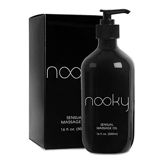 Nooky Massage Oil with Natural Ingredients. Relaxing Essential and Sweet Almond Oils for Massaging 16 Ounces