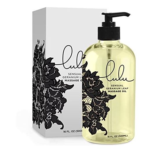 Lulu Lube Massage Oil 16 Ounces, Almond Oil Aromatherapy Lotion