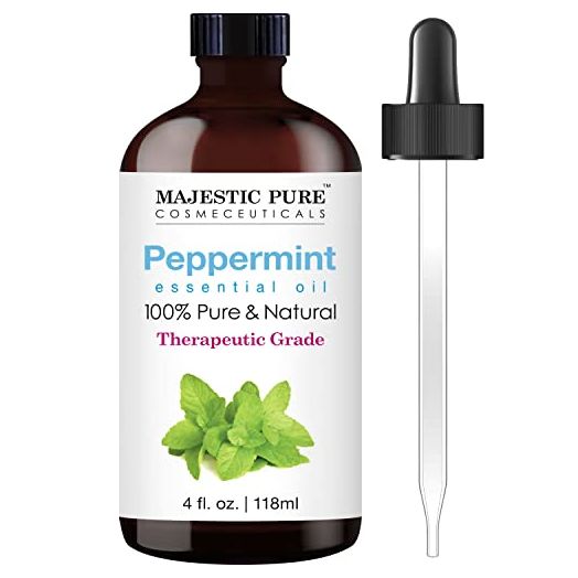 MAJESTIC PURE Peppermint Essential Oil, Therapeutic Grade, Pure and Natural Premium Quality Oil, 4 fl oz