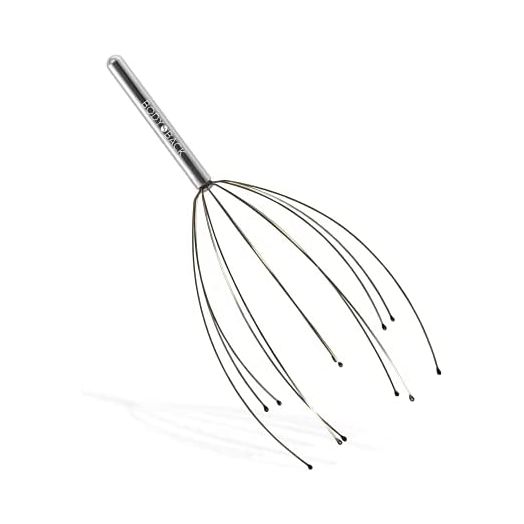 Body Back Scalp Massager, Head Scratcher, Manual Head Massager (Silver)