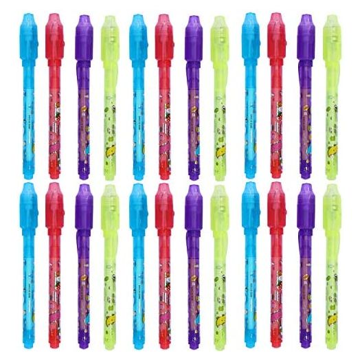 24 Pack Invisible Ink Pen with Purple Light 2020 Upgraded Spy Pen Secret Message Magic Markers Children's Day Gift Student Gift from Teacher for Boys Grils Kids Birthday Party Favor