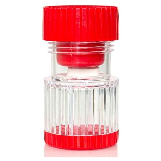 HealthSmart Pill Crusher and Grinder, Crushes Vitamins and Tablets, Holds Up to 2 Pills, With Ergonomic Grips, Red