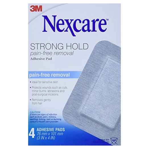 Nexcare Strong Hold Pain-Free Removal Adhesive Pad SSD34, 3 in x 4 in (76,2 mm x 101 mm)