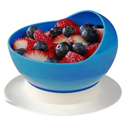 SP Ableware 745340000 Maddak Ableware Scooper Bowl with Suction Cup Base, Blue