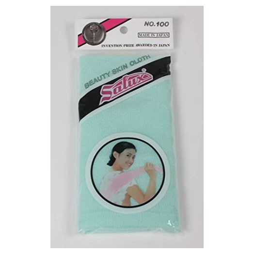 Salux Nylon Japanese Beauty Skin Bath Wash Cloth/Towel- Aquamarine Green