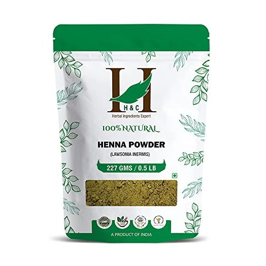 H&C 100% Natural and Pure Henna Powder / Lawsonia Inermis 227 gms (1/2 LB) for Hair