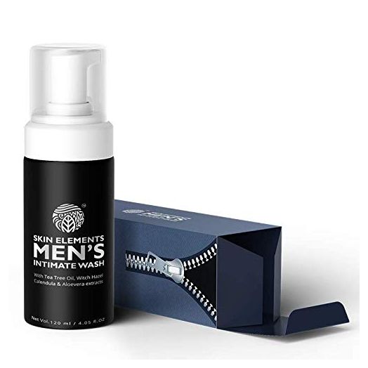 Skin Elements Intimate Wash for Men (4.05 oZ) - With Tea Tree Oil, Calendula, Aloe Vera and Witch Hazel extracts, It is Foaming, Anti Bacterial, Soap Free and pH balanced