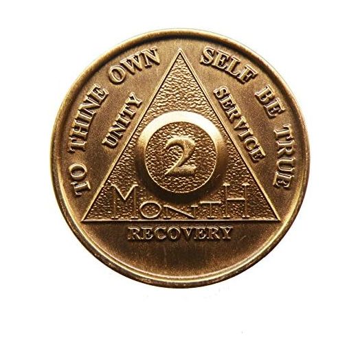 Géneric 2 Month Bronze AA (Alcoholics Anonymous), Sober / Sobriety /Coin / Chip