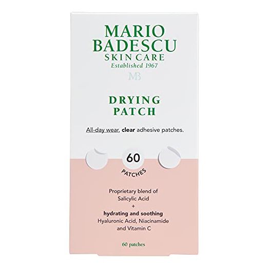 Mario Badescu Drying Patch for All Skin Types | Single-Use Adhesive Patches that Target Blemishes | Formulated with Salicylic Acid & Niacinamide | 60 Patches