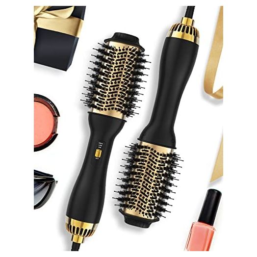 LANDOT Hair Blow Dryer Brush and Volumizer, Hot Air Brush for Drying, Straightening, Volumizing
