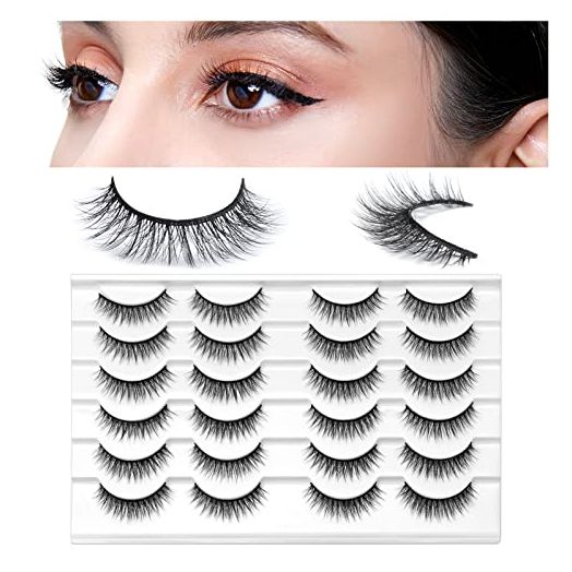SONAFEEL Short EyeLashes Natural Look Cross Wispy Daily Lashes Pack 3d Mink Lashes Fluffy Pestañas Natural