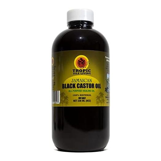 Tropic Isle Living Jamaican Black Castor Oil - Plastic PET Bottle 8oz | for Hair Growth Oil, Skin Conditioning, Eyebrows & Eyelashes, Scalp and Nail Care