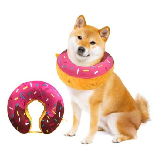 Dog Neck Donut Collar - Inflatable Dog Donut Collar for After Surgery - Elizabethan Collar for Dogs, Dog Inflatable Recovery Collar, Dog Doughnut Collar (Large Size)
