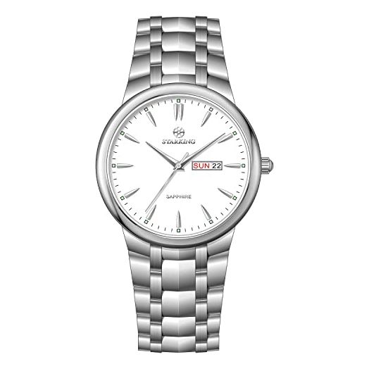 STARKING Watch for Men Mens Watches with Stainless Steel Men's Wrist Watch Waterproof Quartz Watch for Men Luminous Fashion Business Hands Watch Auto Date&Week