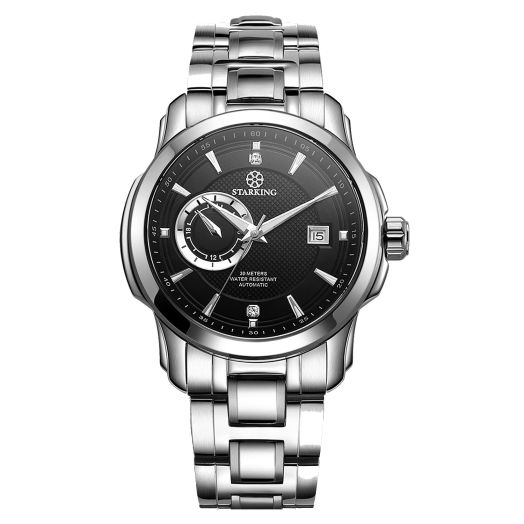 STARKING Watch for Men Men's Wrist Watch with Stainless Steel Automatic Watch for Men Luminous Waterproof Business Watch Auto Date Black