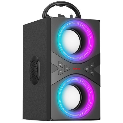 DINDIN Bluetooth Speakers, 40W(Peak) Wireless Party Speaker with TWS, Beat-Driven Lights, 80dB Loud Stereo Sound & Rich Bass, Portable Speakers with Subwoofer for Party, Outdoor, Camping, Travel