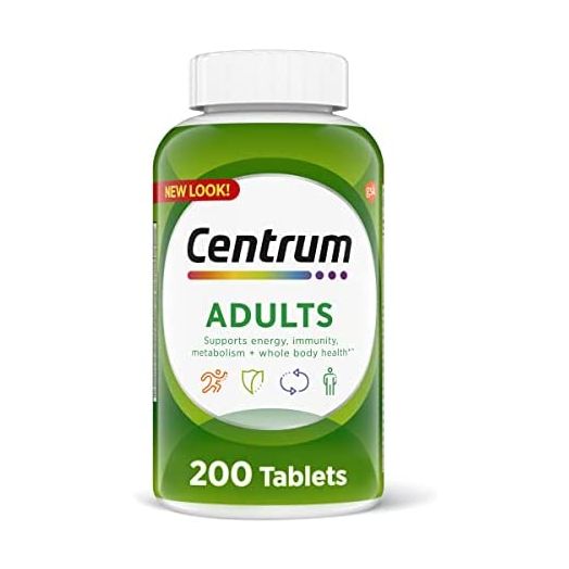 Centrum Adult Multivitamin/Multimineral Supplement with Antioxidants, Zinc, Vitamin D3 and B Vitamins, Gluten Free, Non-GMO Ingredients - 200 Count