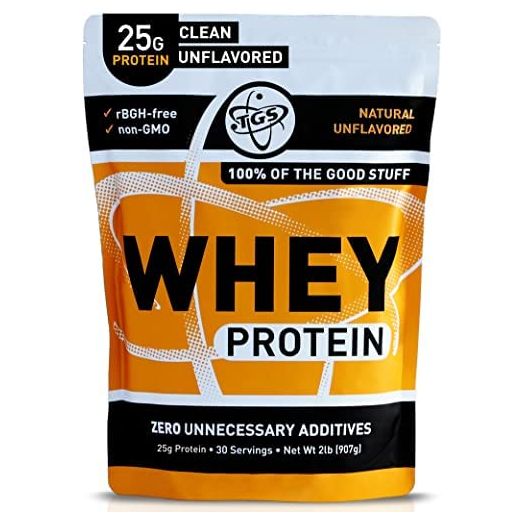 TGS Nutrition 100% Whey Protein Powder Unflavored, Unsweetened, 2lb