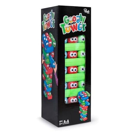 Point Games Googly Tower - Stacking Tower Game with Fun Design - Developmental & Interactive Puzzle, Test Stabilizing Skills- Ages 3+