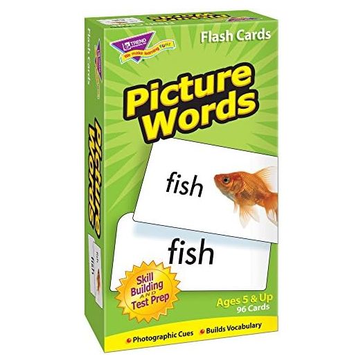 Trend Enterprises: Picture Words Skill Drill Flash Cards, Content-Rich Self-Checking Cards to Practice and Master, Great for Skill Building, 96 Cards Included, Ages 5 and Up