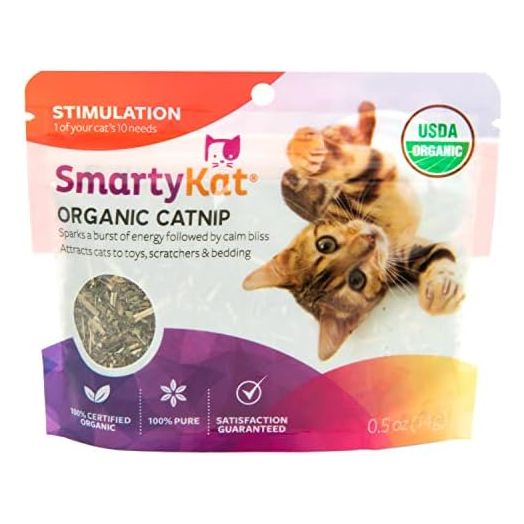 SmartyKat Organic Catnip for Cats & Kittens, Resealable Pouch - 0.5 Ounce