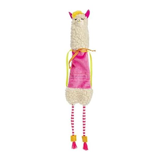 SmartyKat Leggy Llama Kicker Plush Catnip Cat Toy - White/Pink, One Size