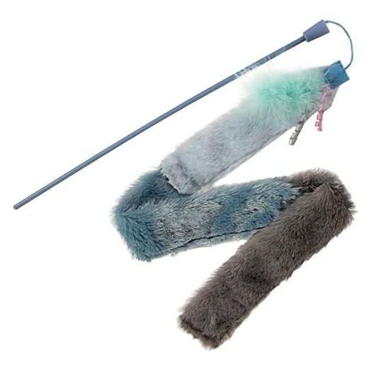 SmartyKat Instincts HappyNip Secret Swinger Breakaway Extendable Wand Teaser Cat Toy, Contains Catnip & Silvervine - Gray/Blue, One Size