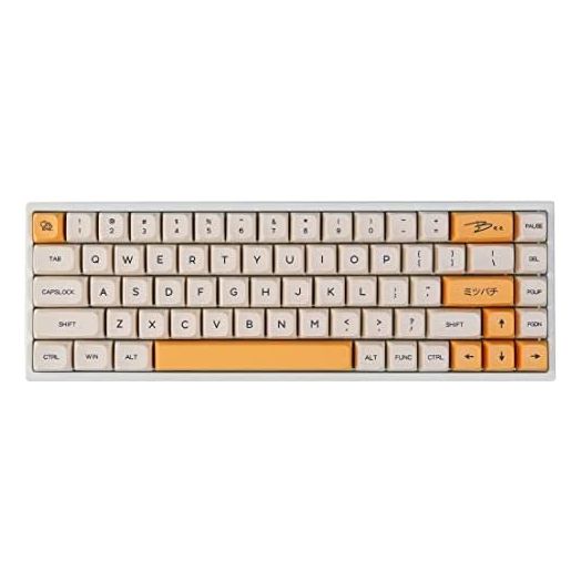 BOYI WK68 Hot Swappable RGB Mechanical Keyboard,Wireless Bluetooth 5.0/2.4G/Wired Type-C Tri-Mode PBT Sublimation Keycaps 65% Gaming Keyboard(Gateron Yellow Switch, Honey Milk XDA Keycaps)
