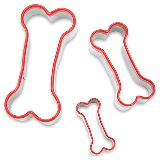 3 Pieces Dog Bone Cookie Cutters Set, Dog Treats Cookie Cutter, Coated with Soft PVC for Protection, 2.4" 3.2'' 3.9''