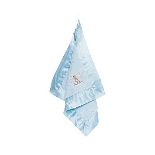 Little Giraffe Luxe Solid Blanky – Baby Blanket, 14” x 14”, Blue