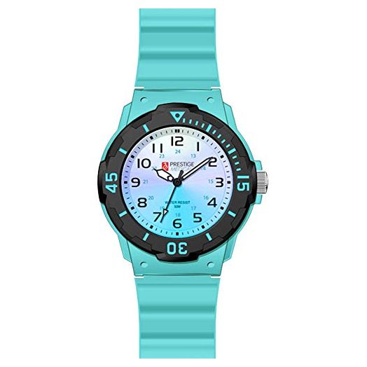 Prestige Medical Two-Tone Sport Watch, Black & Aqua Sea (Model: 1731-BAS)