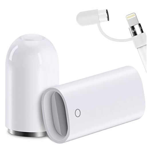 Magnetic Replacement Cap and Charger Adapter for Apple Pencil 1st Generation (with Silicone Protective Cap Holder) For Tablet