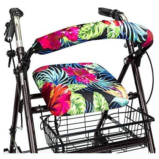 Top Glides Universal Rollator Walker Seat and Backrest Covers (Tropical)