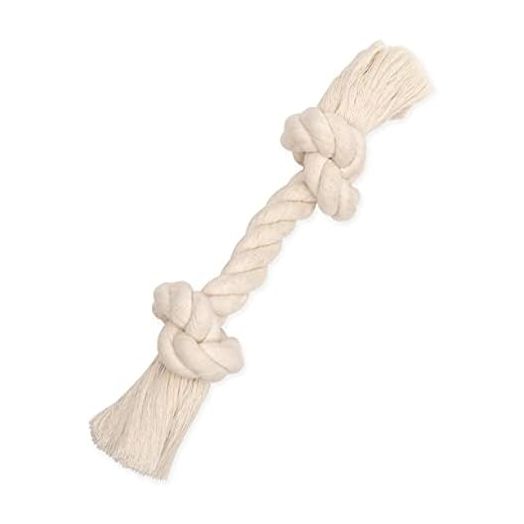 Mammoth Flossy Chews 100 Percent Natural Cotton Rope Dog Toys - Premium White Knot Dog Rope Toy - Interactive Dog Tug Toy - Tug Dog Chewy Toy for Small Dogs - Small 9"