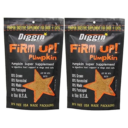 Diggin' Your Dog Firm UP! Pumpkin Super Supplement for Dogs and Cats (Multiple Sizes) - Made in USA, Digestive and Stool Consistency Support