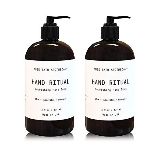 Muse Bath Apothecary Hand Ritual - Aromatic and Nourishing Hand Soap, Infused with Natural Aromatherapy Essential Oils - 16 oz, Aloe + Eucalyptus + Lavender, 2 Pack