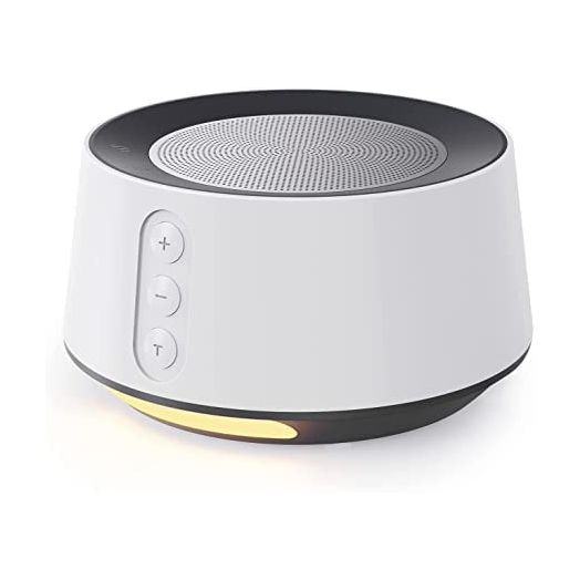 White Noise Machine - 14 Soothing Sounds and Warm Night Light for Sleeping, 5 Timers and Memory Feature Plug in Sound Machine for Baby, Adults-White