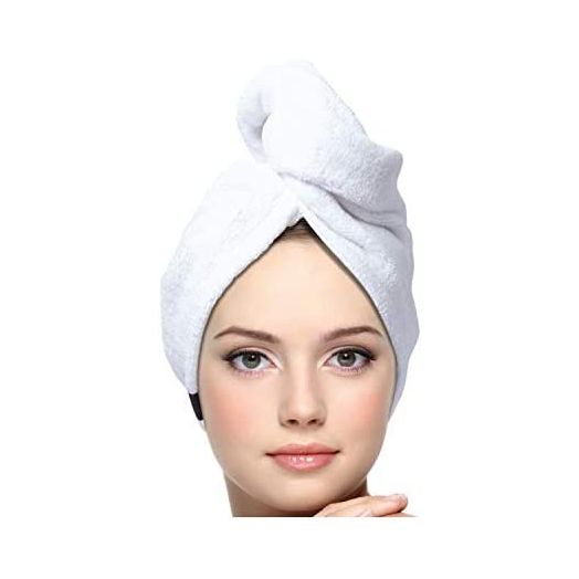 KEEPOZ Hair Towel Wrap Quick Dry 100% Cotton Super Absorbent Turban Head Wrap