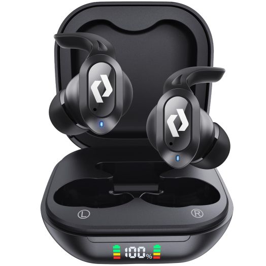 Wireless Ear buds Bluetooth Earbuds Wireless Charging Case Waterproof Headphones Built in Microphone Stereo Bass 64H Playback LED Power Display for iPhone Android Phones Computer Sports Gaming Workout