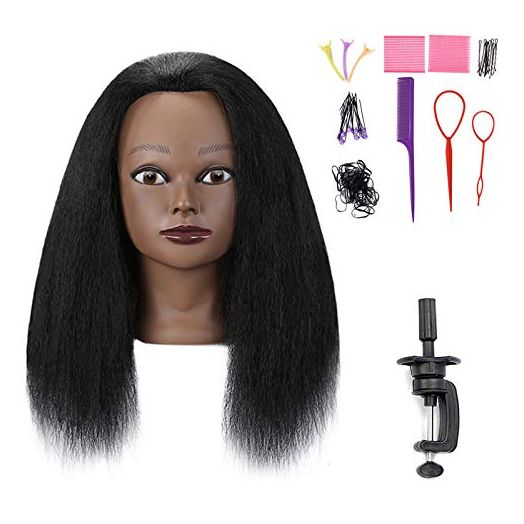 SOPHIRE 16" 100% Real Hair Mannequin Head with Stand for Braiding Hairstyling