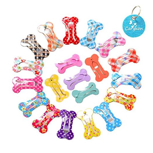 Carykon Cute 1" Mini Pet Hair Clip - Pack of 20, assorted colors
